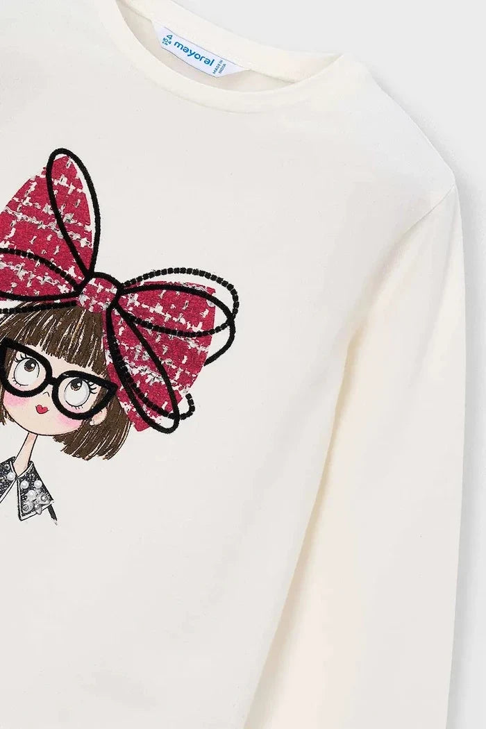 Blusa de manga larga de algodón y elastano Mayoral para niños