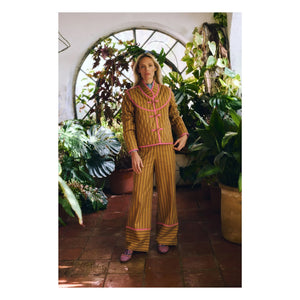 Maria de la Orden - Chaqueta de algodón a rayas Jupiter | Mostaza