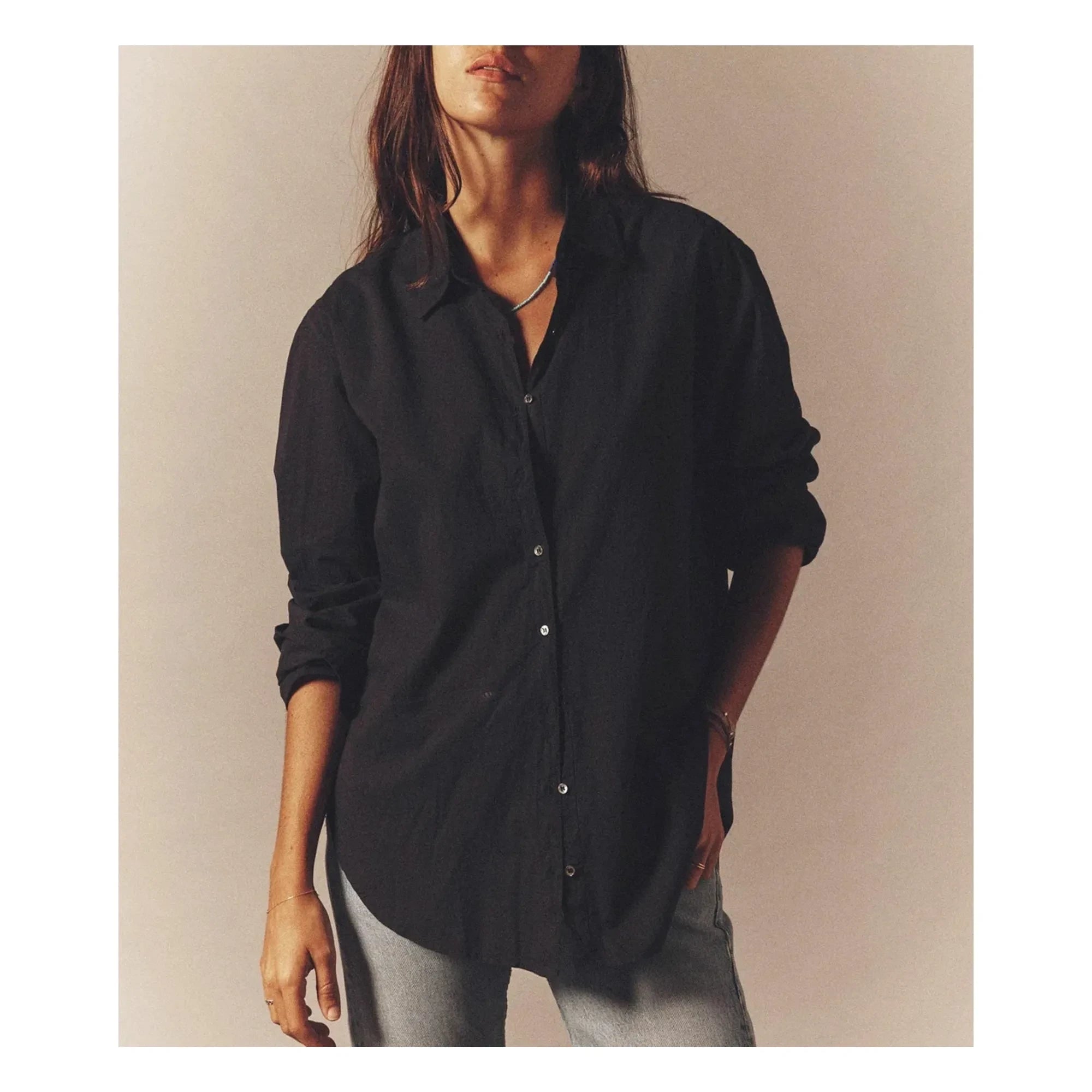 Xirena - Camisa Beau de Popelín de Algodón | Negro