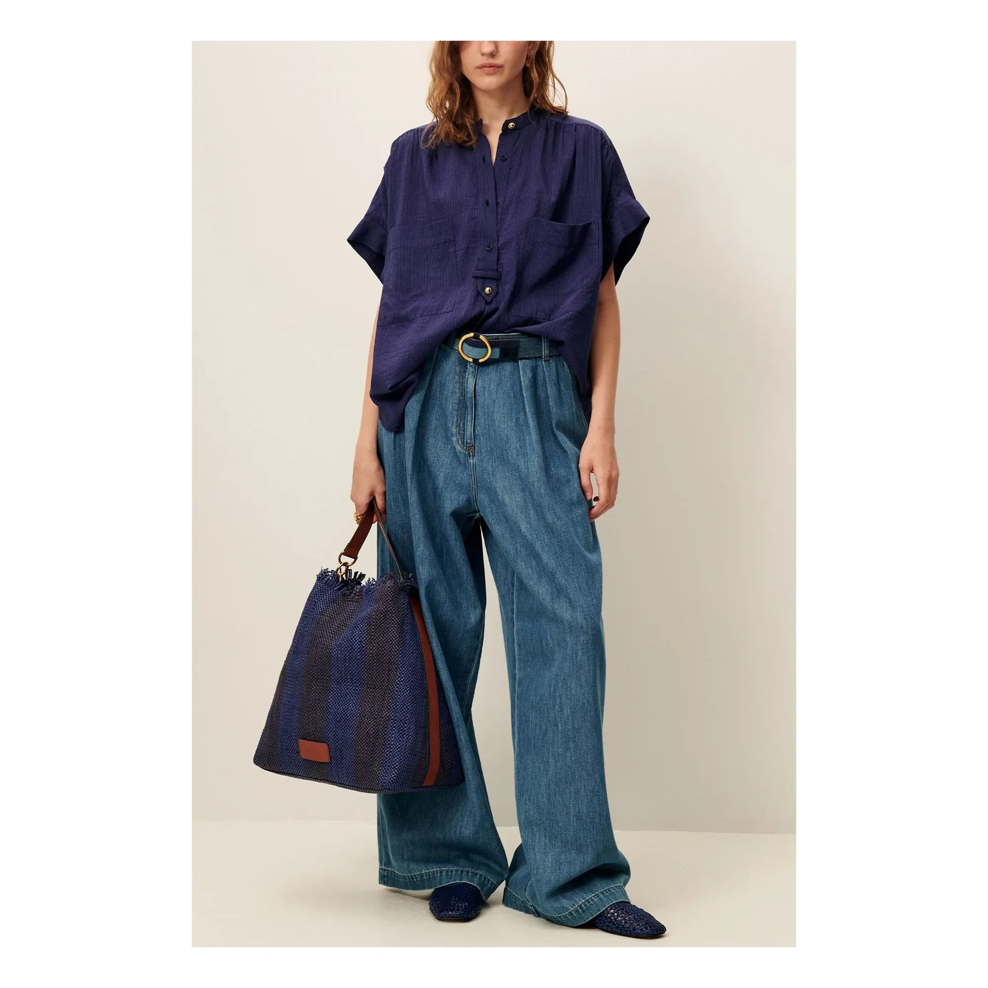 Sessùn - Blusa Camille | Azul marino