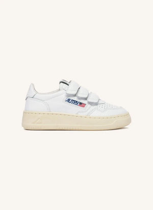 Autry - Kidstripes Zapatillas de Cuero Bajo | Blanco