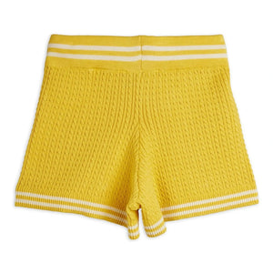 Mini Rodini - Pantalones cortos de punto de algodón orgánico | Amarillo