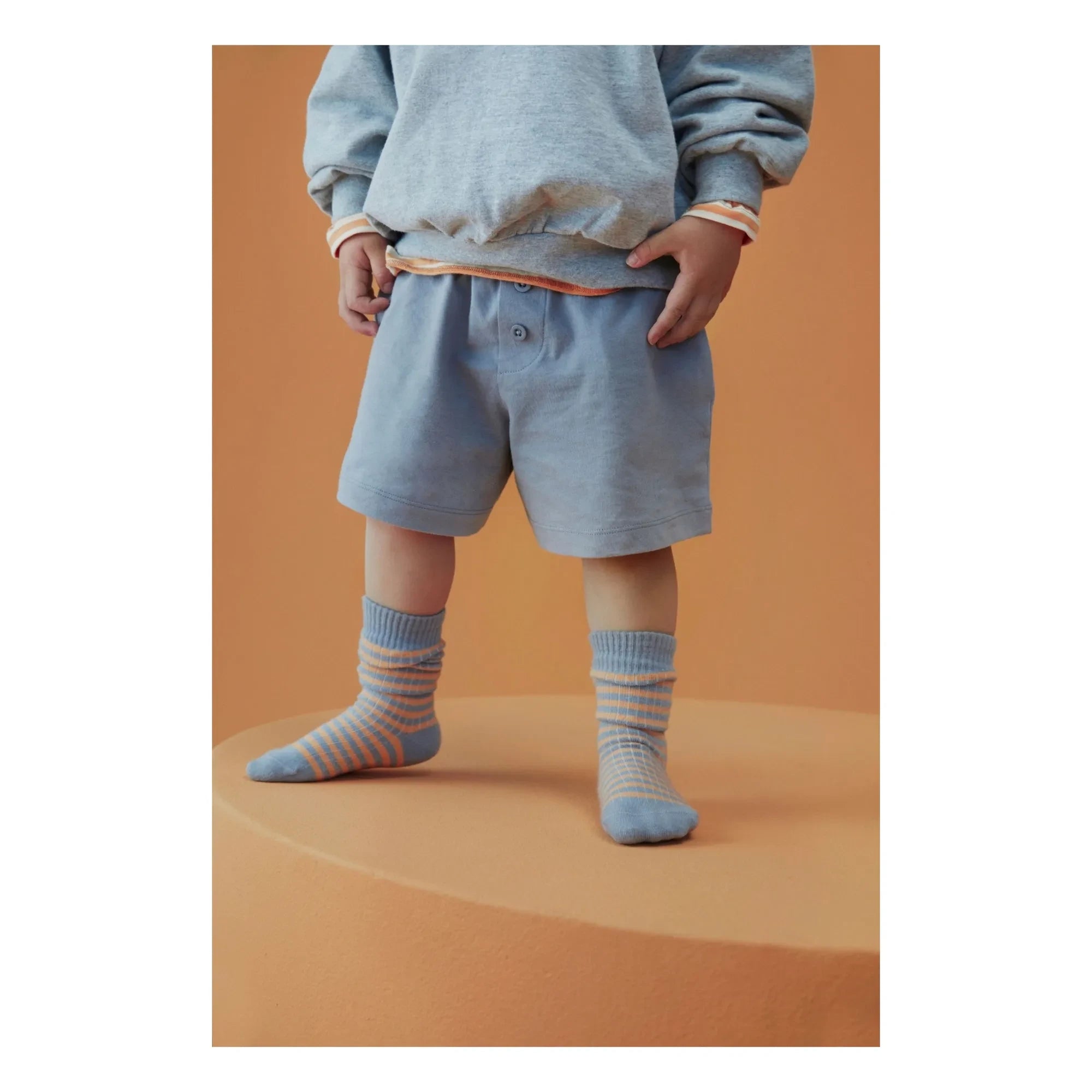 Gray Label - Calcetines cortos de algodón orgánico a rayas | Albaricoque