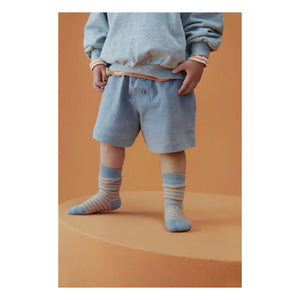 Gray Label - Calcetines cortos de algodón orgánico a rayas | Albaricoque