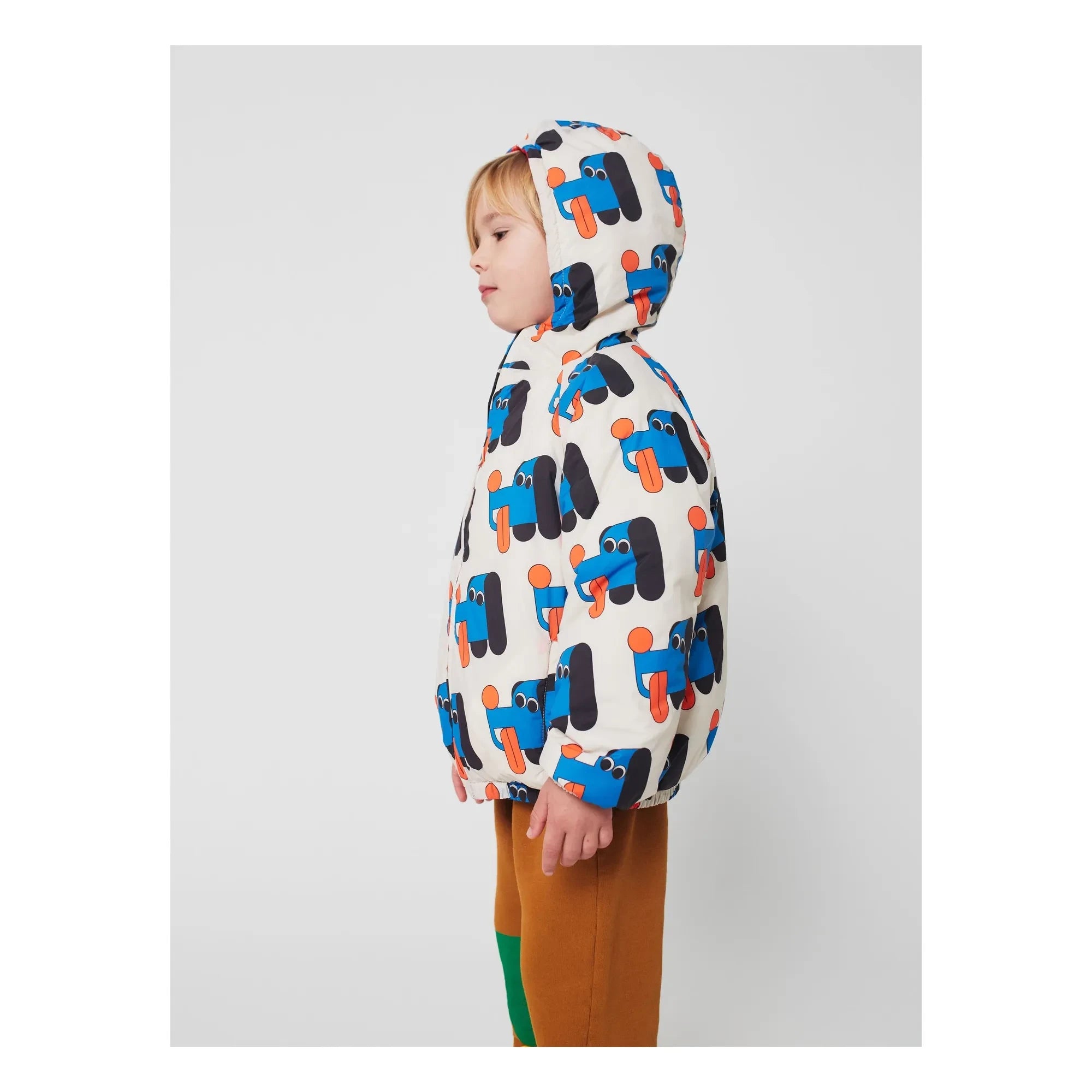 Bobo Choses - Chaqueta impermeable de fibra reciclada de doble cara | Blanco