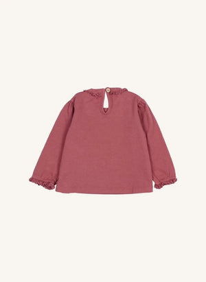 Búho - Dantel Bébé Organik Pamuk Tişört | Mauve
