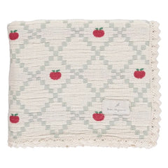 Bebe Organic - Organik Pamuklu Elma Patchwork Battaniye | Ecru