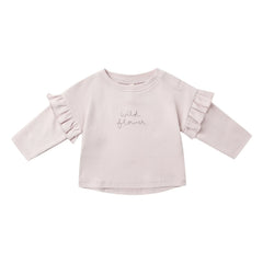 Quincy Mae - Camiseta de algodón orgánico con estampado de flores silvestres | Lila