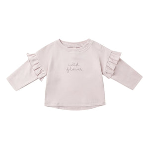 Quincy Mae - Camiseta de algodón orgánico con estampado de flores silvestres | Lila