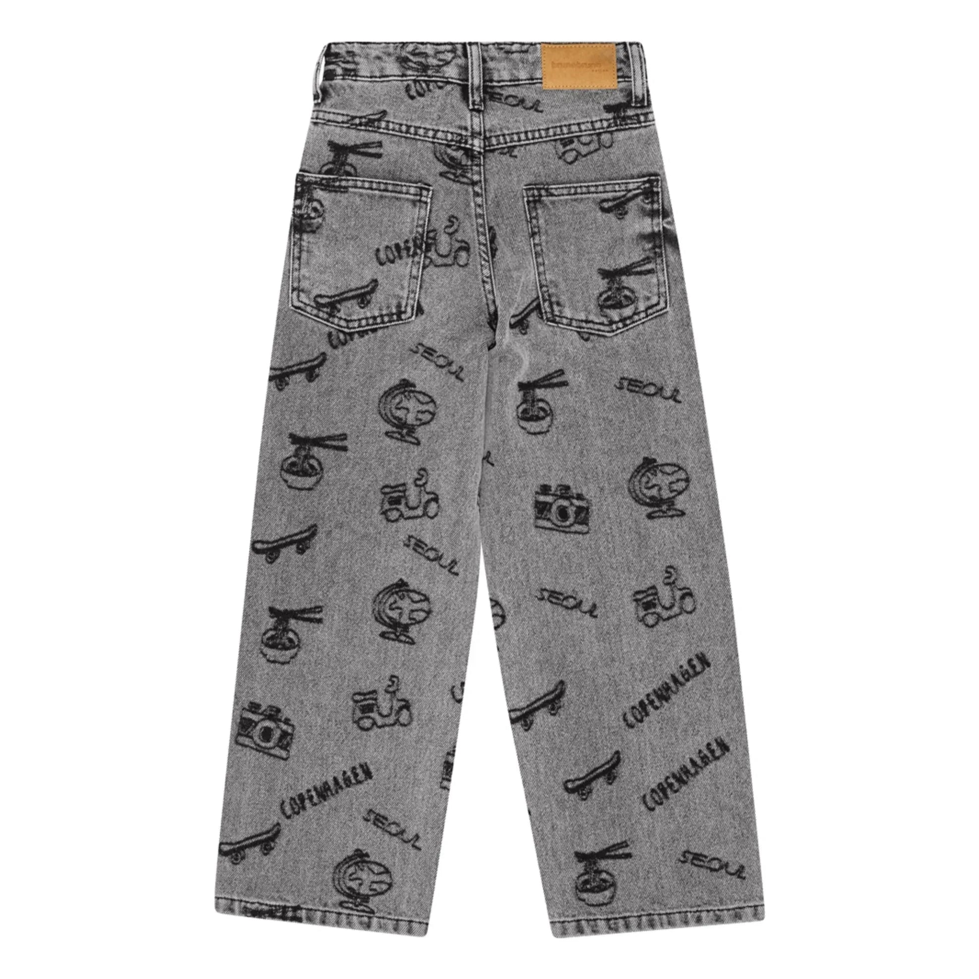 brunobruno nation - Pantalón vaquero de algodón orgánico para viaje | Gris