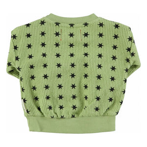 Piupiuchick - Sudadera de estrellas de canalé de algodón orgánico | Verde