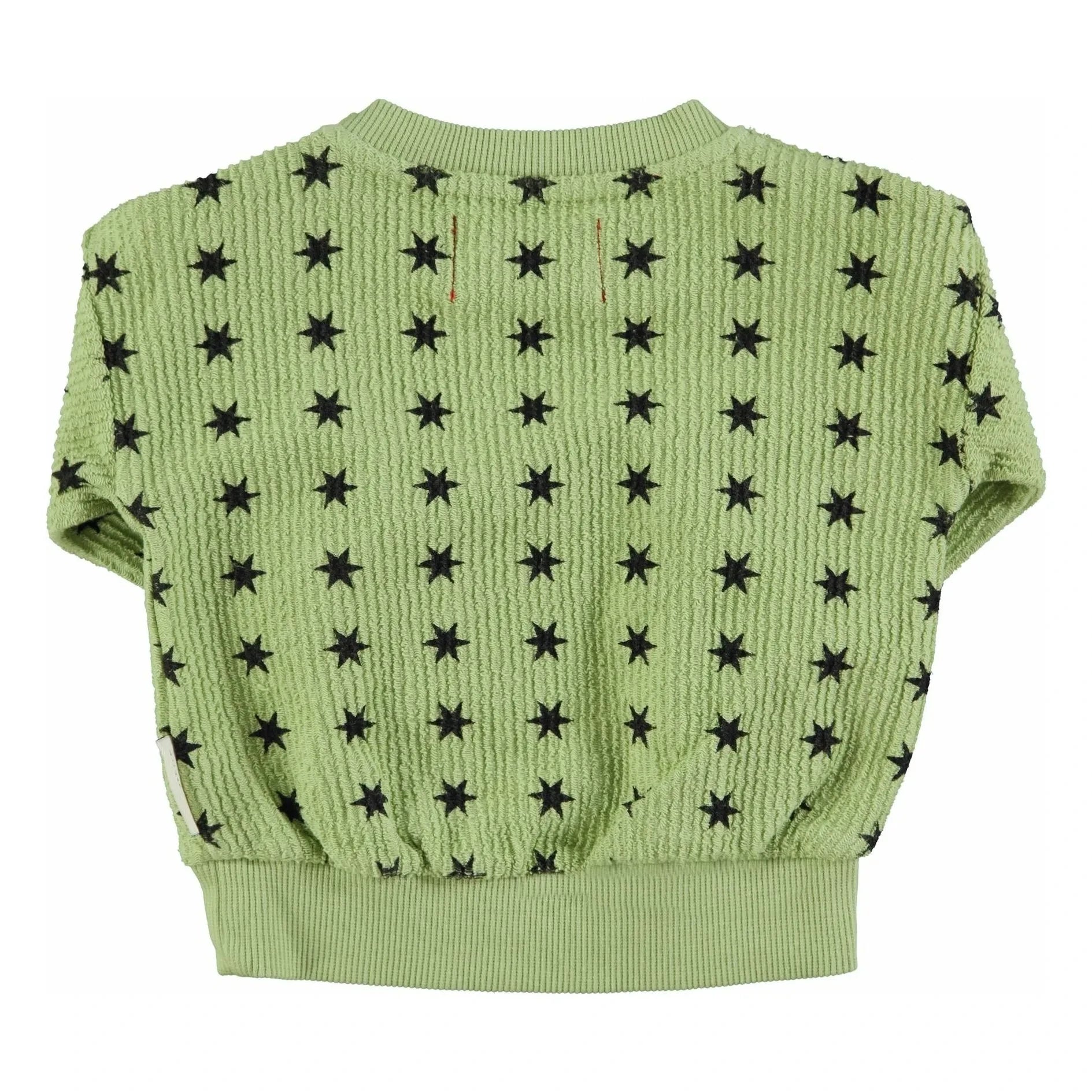 Piupiuchick - Sudadera de estrellas de canalé de algodón orgánico | Verde