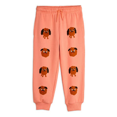 Mini Rodini - Jogger de algodón orgánico Doggies | Rosa pálido