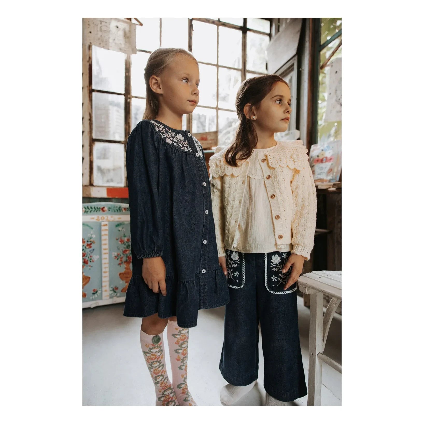 Louise Misha - Massilou Denim Elbise | Koyu Mavi