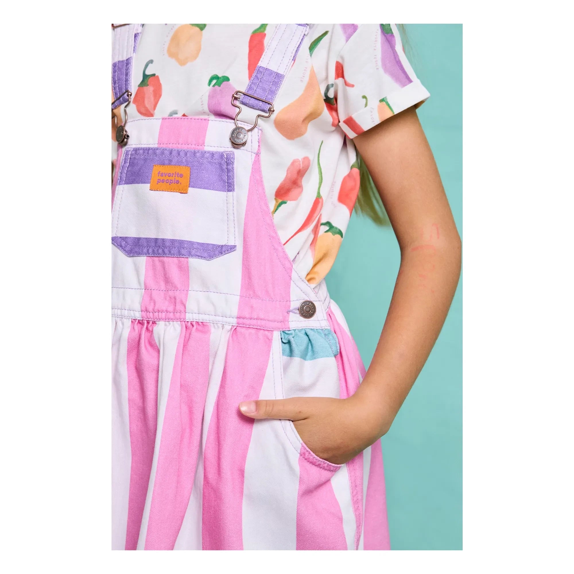 Favorite People - Vestido Peto de Rayas Amore | Rosa