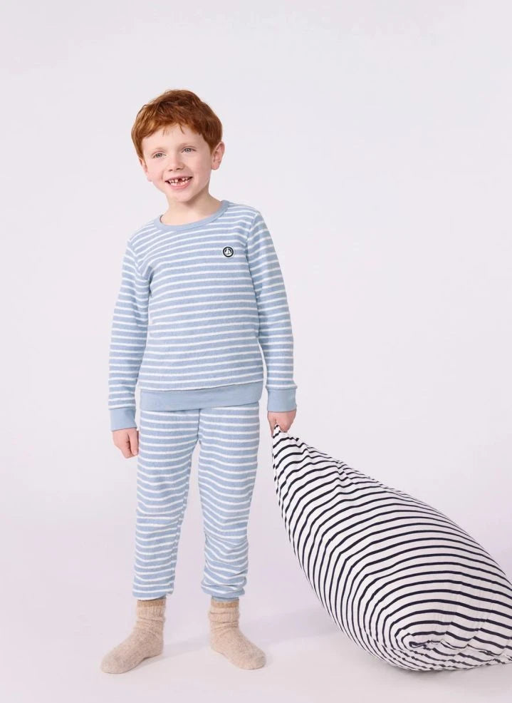 Petit Bateau - Çizgili Modal Pijama | Mavi