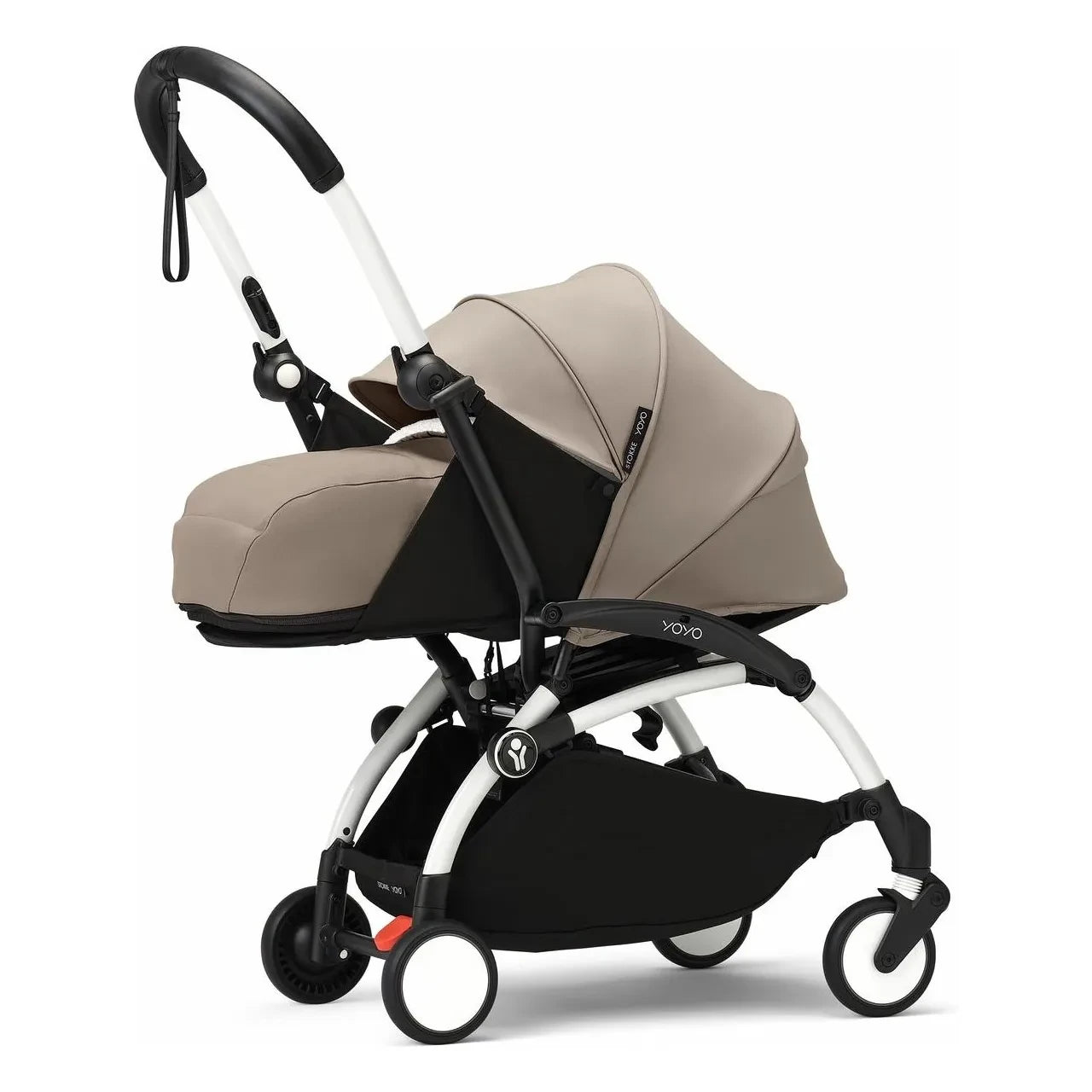 Stokke® - Cochecito YOYO³ 0+ para recién nacidos Chasis blanco | Color topo