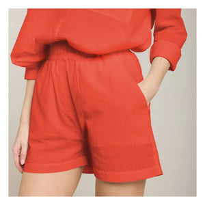 Maison Saint Julien - Short Cap d'Antibes Voile de Coton | Coral