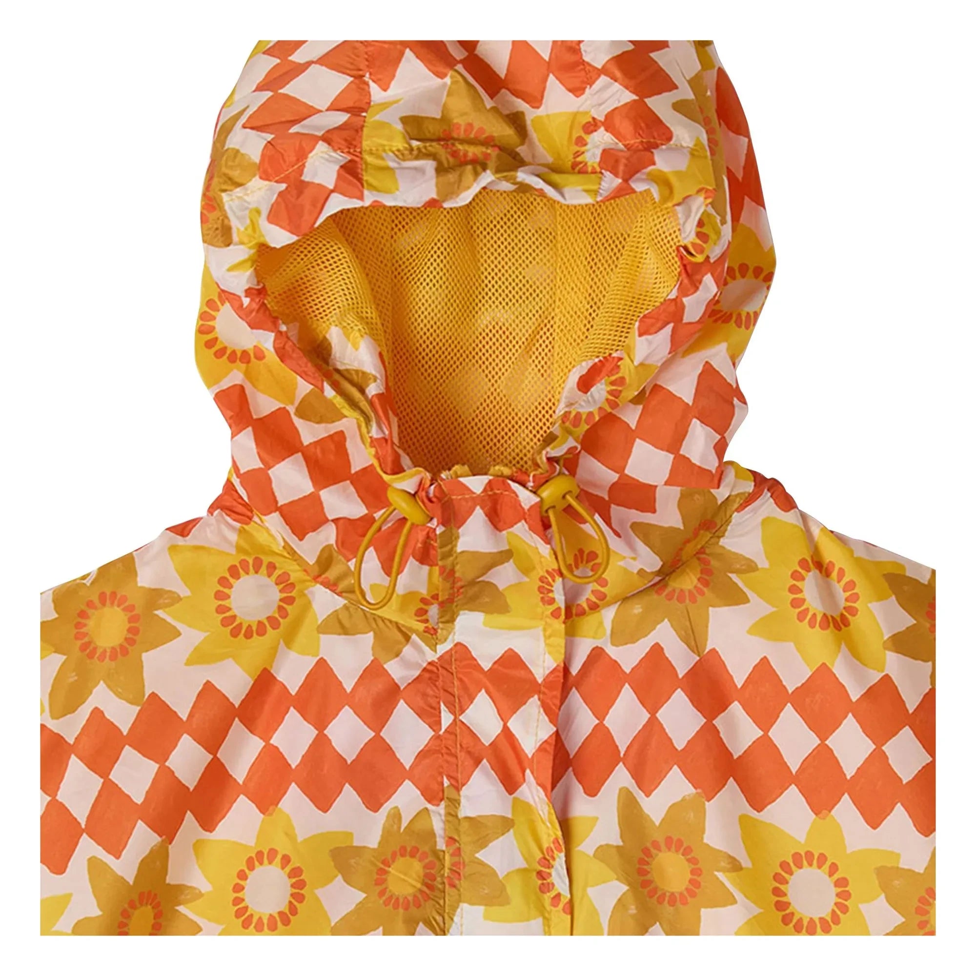 Fabula - Cortavientos Damier Fleurs | Naranja