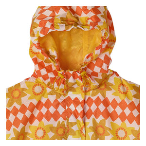 Fabula - Cortavientos Damier Fleurs | Naranja