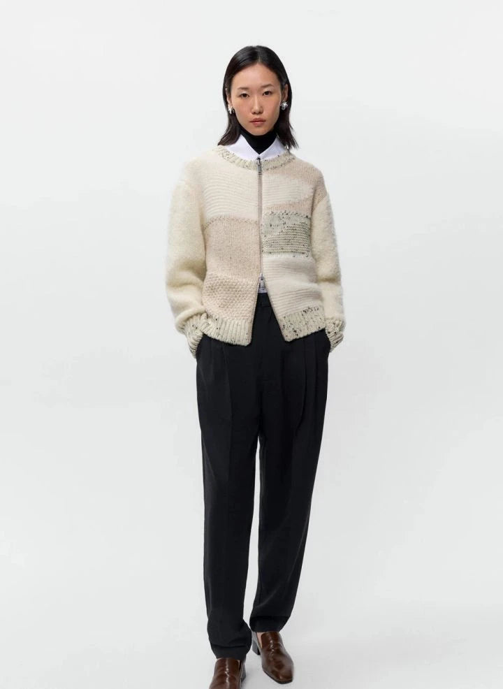 Cordera - Cárdigan de Lana Merino Enmarañada | Beige