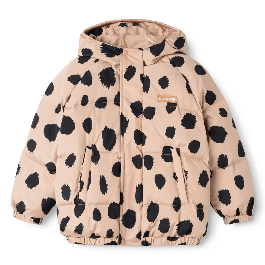 Liewood - Chaqueta acolchada Adelina con estampado de leopardo en fibras recicladas | Rosa claro
