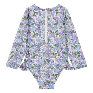 Studio Bohème - Traje de baño de manga larga Josepha con estampado floral de fibras recicladas | Lila