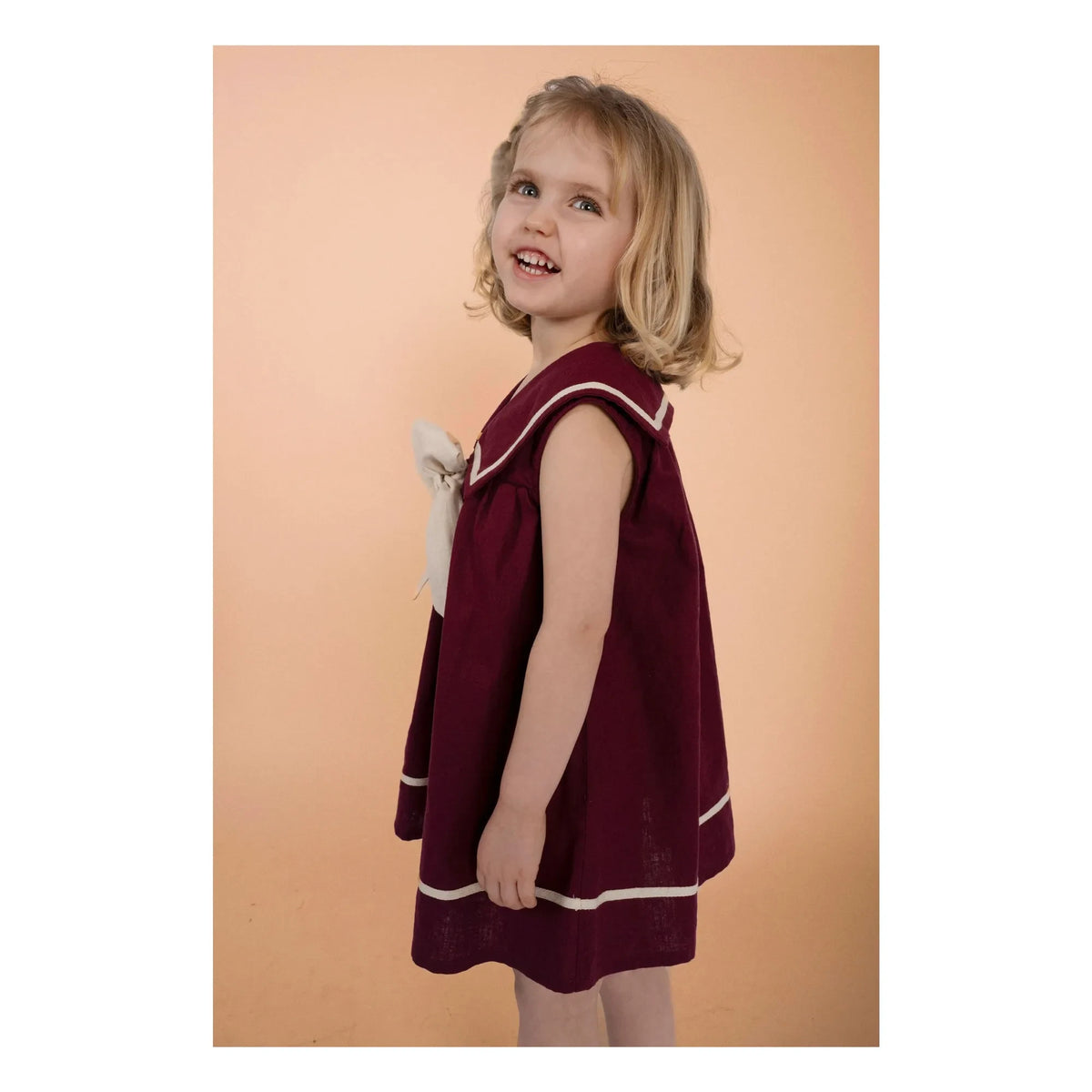 Loir - Vestido Burdeos con Lazo de Terciopelo Gabriella