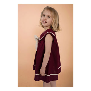 Loir - Vestido Burdeos con Lazo de Terciopelo Gabriella
