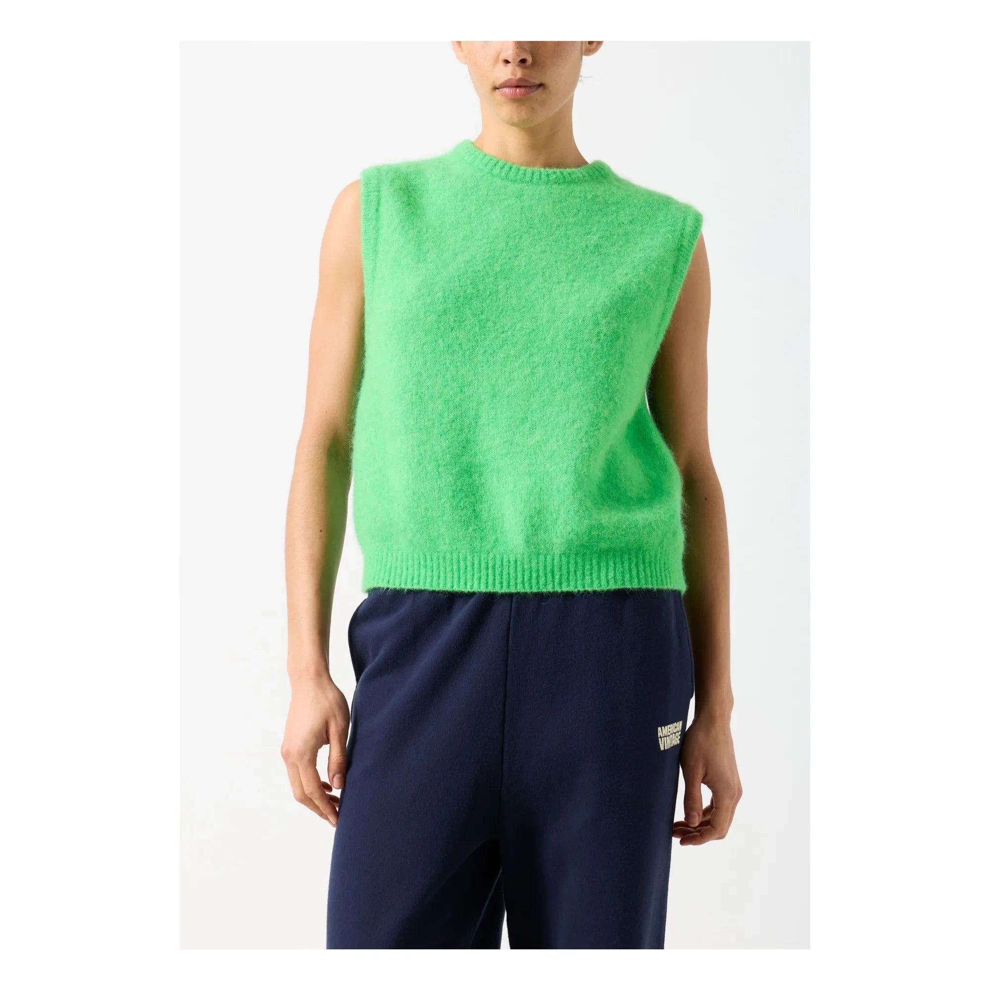 American Vintage - Vitow Jersey de Lana sin Mangas | Verde