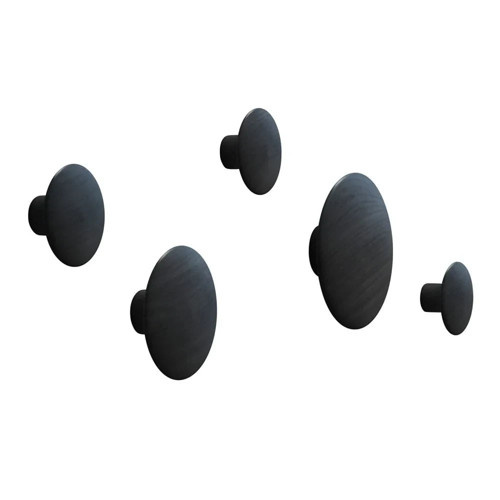Muuto - Set de 5 Ganchos Dots - Negro