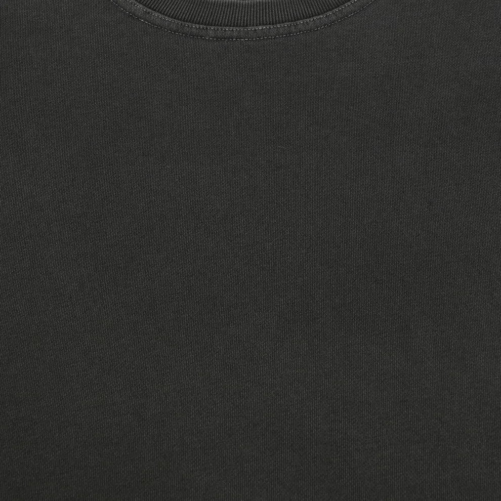 Kappy - Pigment Baskılı Pamuklu Sweatshirt | Koyu Gri