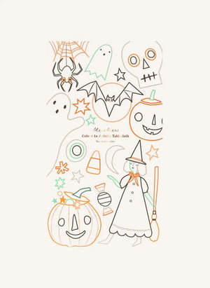 Meri Meri - Mantel de Pintura de Halloween | Blanco