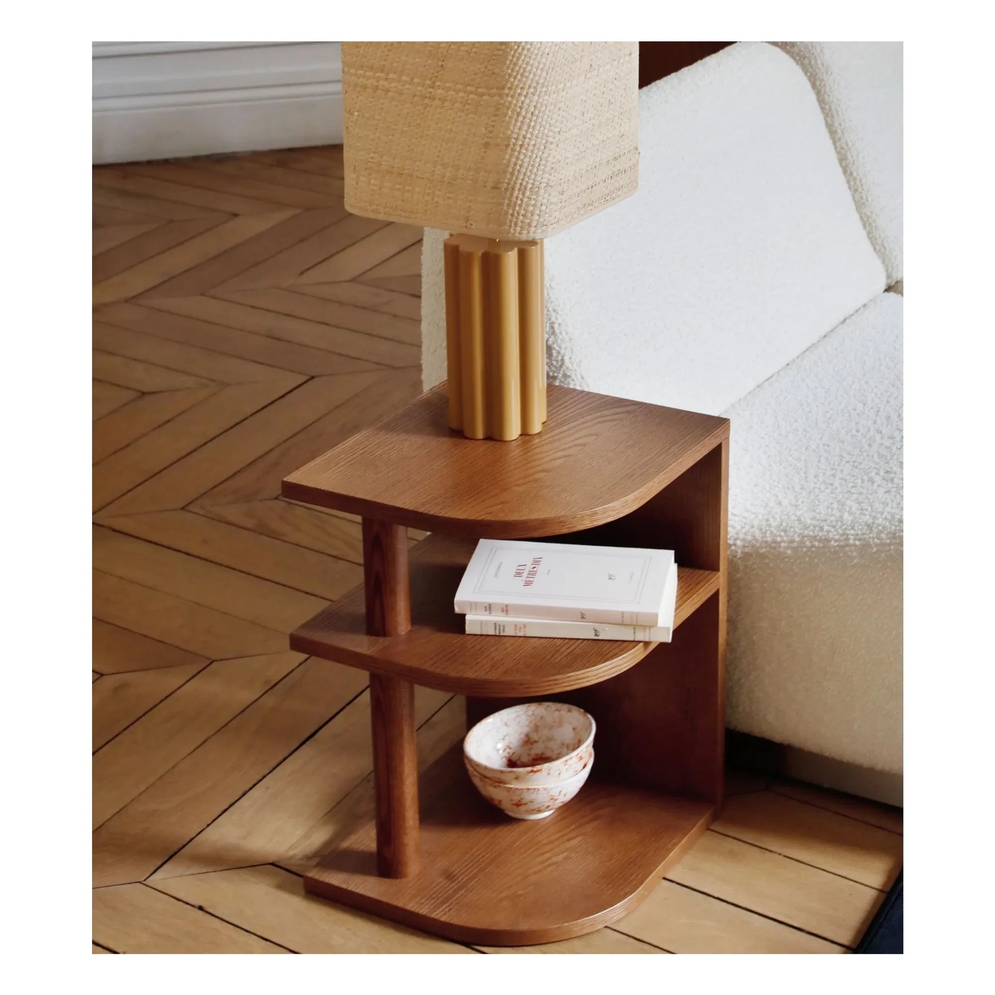 The Socialite Family - Opera mesa auxiliar fresno con chapa de iroko - versión izquierda | Iroko