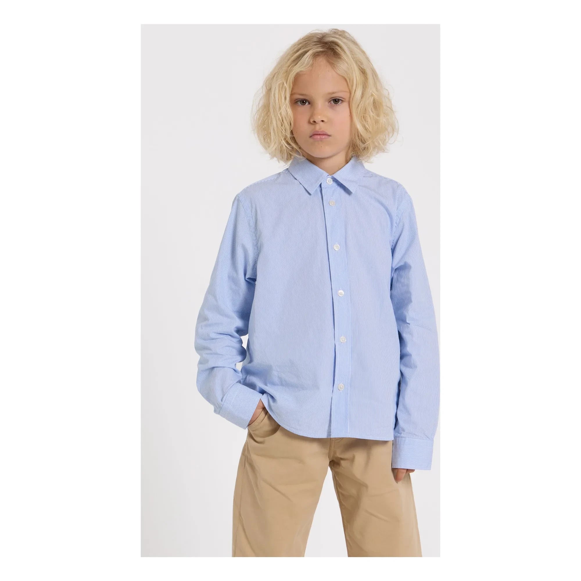 Smallable Kid - Camisa de Rayas Zak | Azul claro