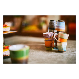HKliving - Tazas de porcelana de gres, juego de 4
