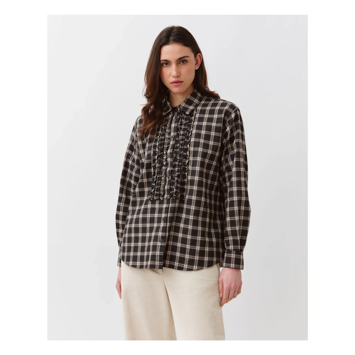 Diega - Blusa de algodón Castilana | Gris