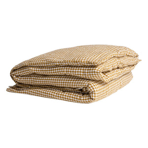 Gabrielle Paris - Funda nórdica de lino lavado Gingham | Cúrcuma