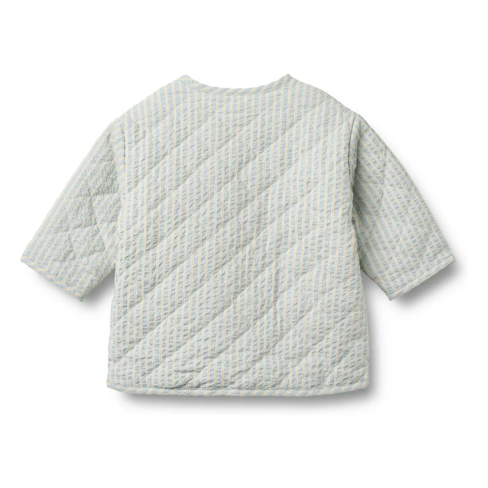 Trigo - Chaqueta Acolchada de Algodón Orgánico a Rayas Saxo | Azul claro