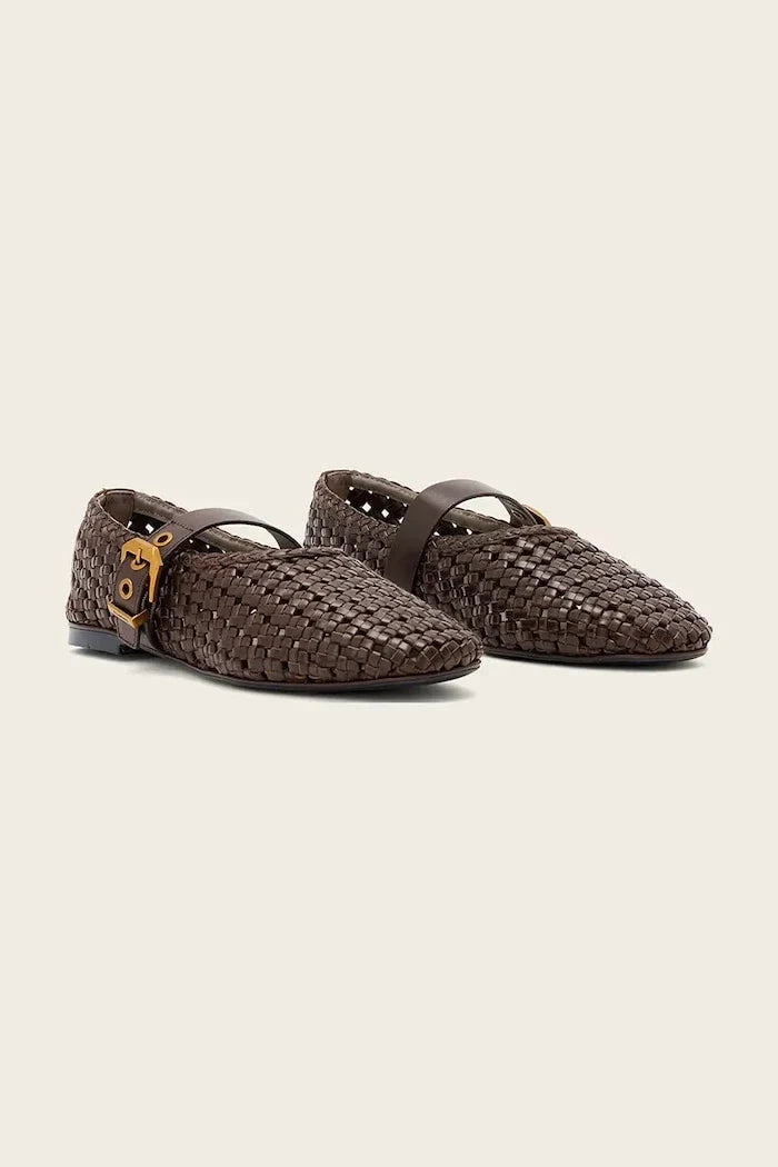AllSaints Sabine Woven Flat Bailarinas de piel