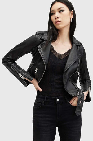 Chaqueta biker de piel Balfern para mujer AllSaints