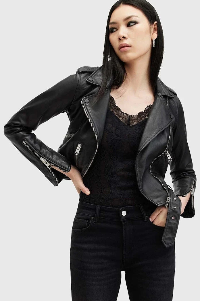 Chaqueta biker de piel Balfern para mujer AllSaints