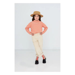 Tinycottons - Camiseta de algodón orgánico acanalada a rayas | Roja
