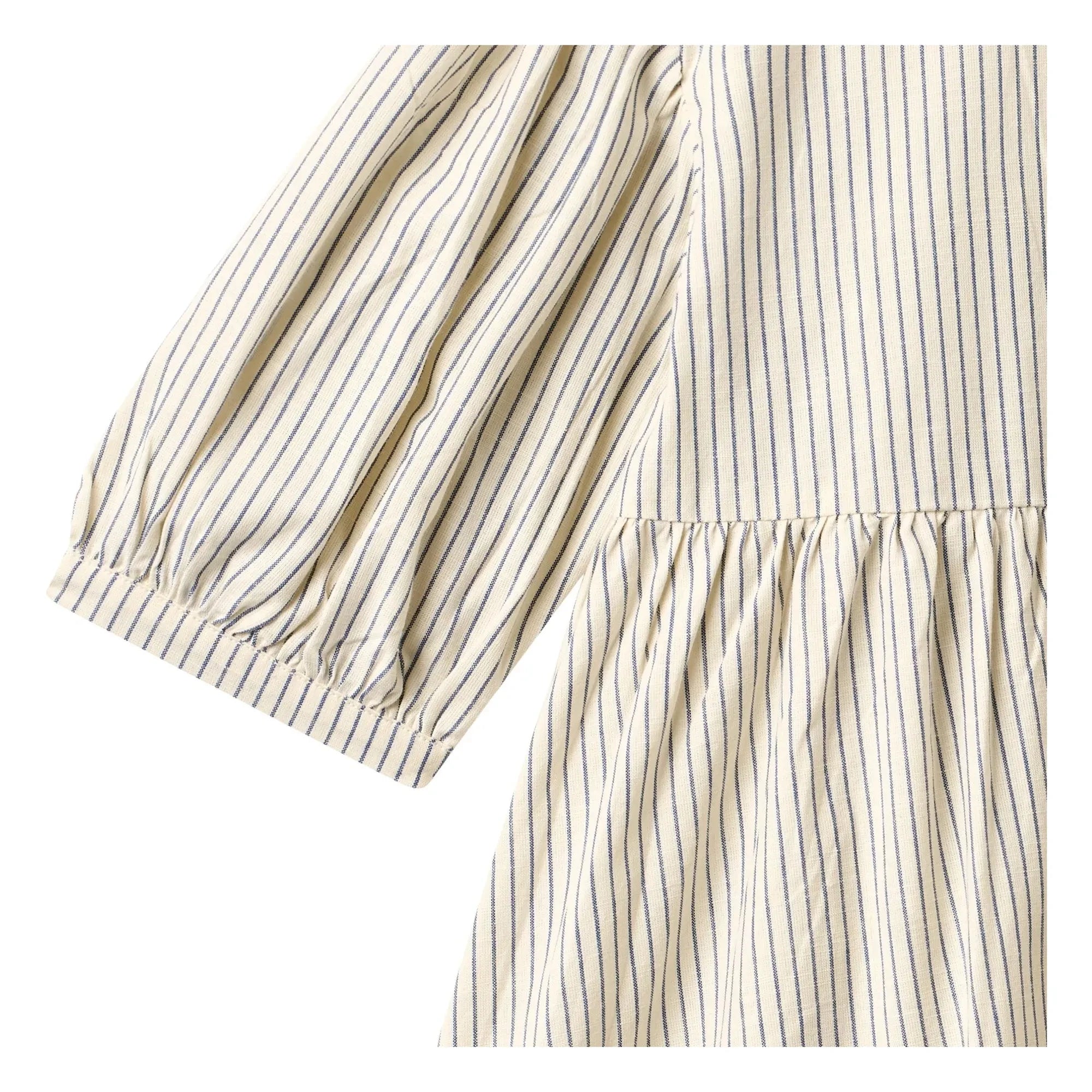 Wheat - Vestido de algodón orgánico a rayas Magda | Crudo