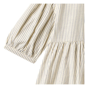 Wheat - Vestido de algodón orgánico a rayas Magda | Crudo