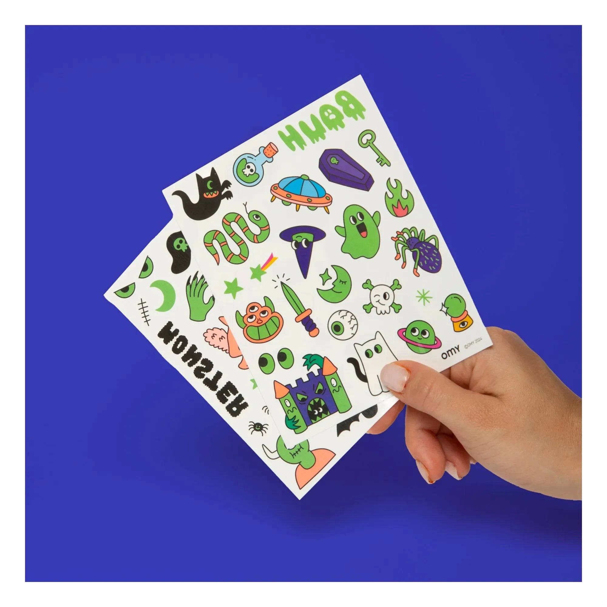 Omy - ¡Bu! Tatuajes temporales fluorescentes