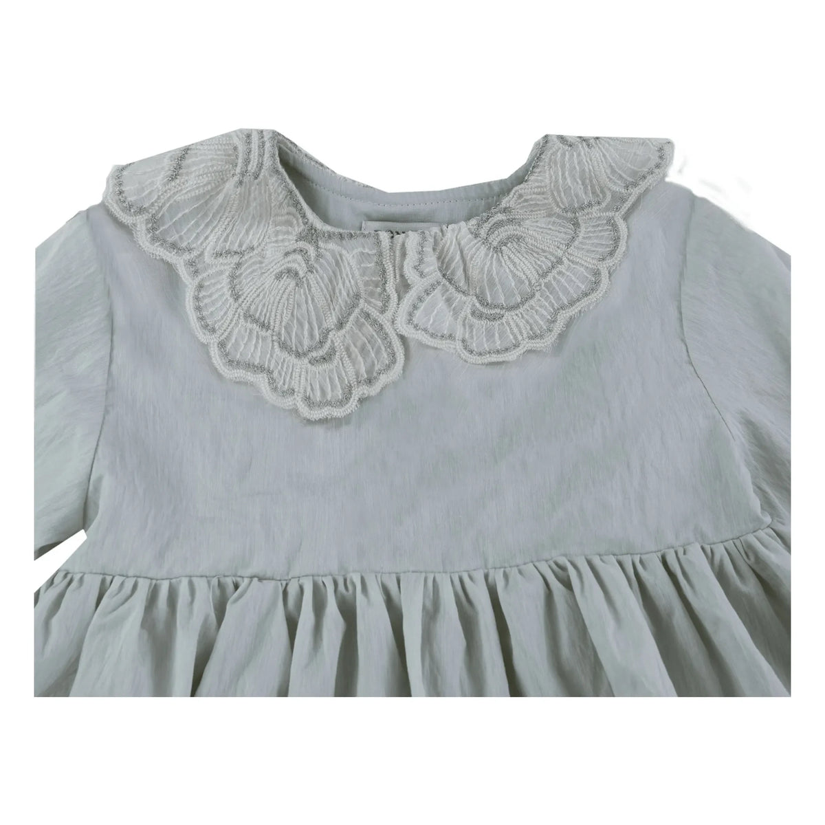 Donsje - Vestido con cuello bordado Doriane | Gris claro