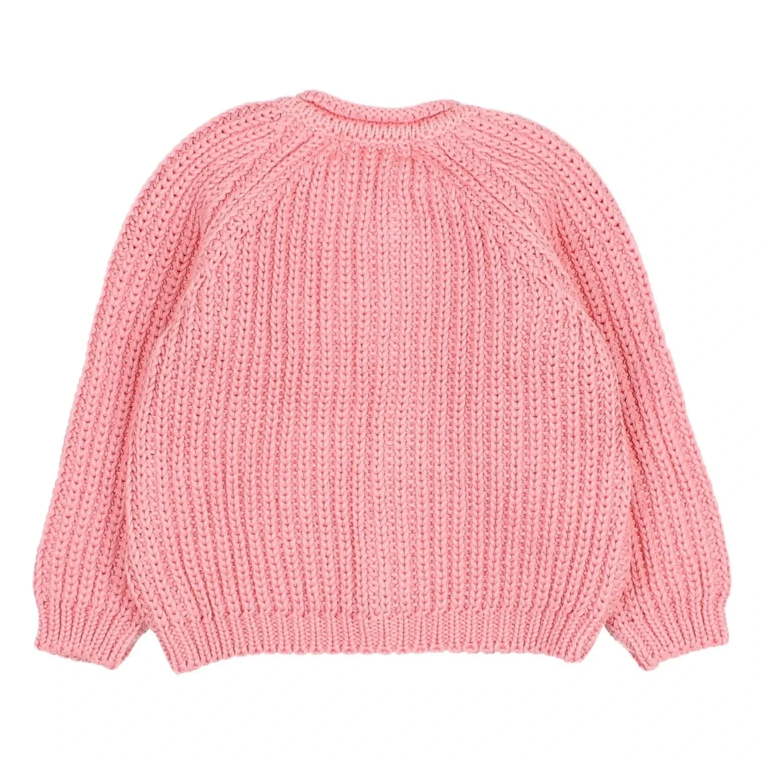 Búho - Cárdigan de algodón orgánico Côtes Perlées | Rosa chicle