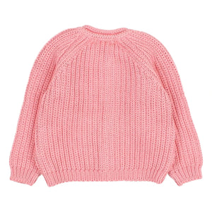 Búho - Cárdigan de algodón orgánico Côtes Perlées | Rosa chicle