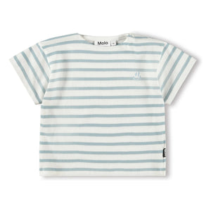 Molo - Camiseta de algodón orgánico a rayas Eivor | Blanco